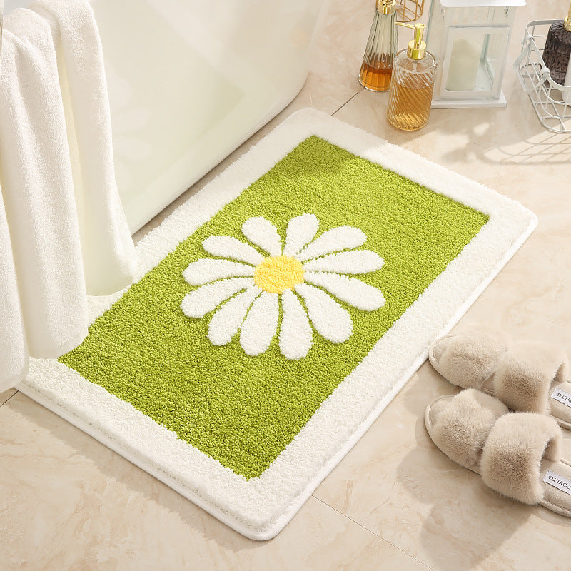 Floral Patterned Plush Bath Mat Kalsten
