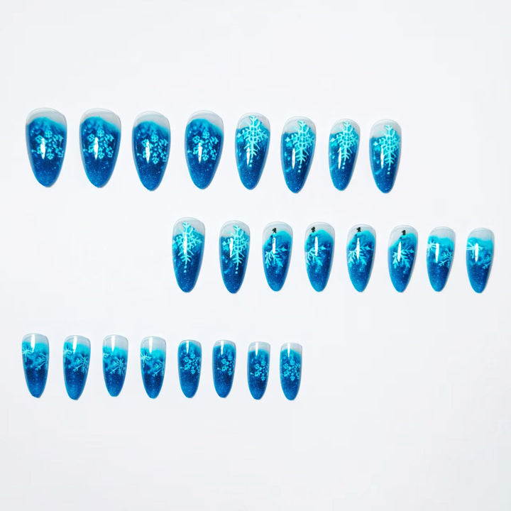 Snowflake Pattern Stiletto Nail Art Kalsten