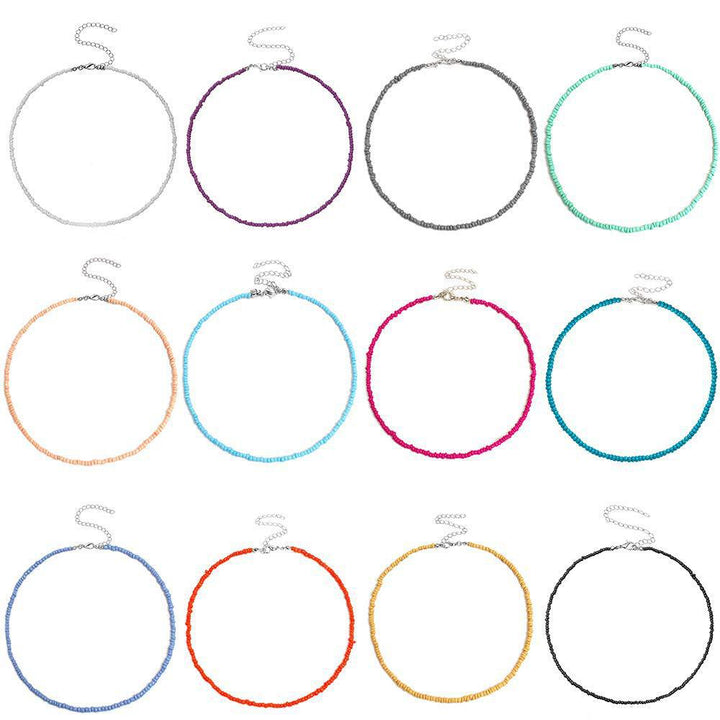 Colorful Beaded Choker Necklace Kalsten