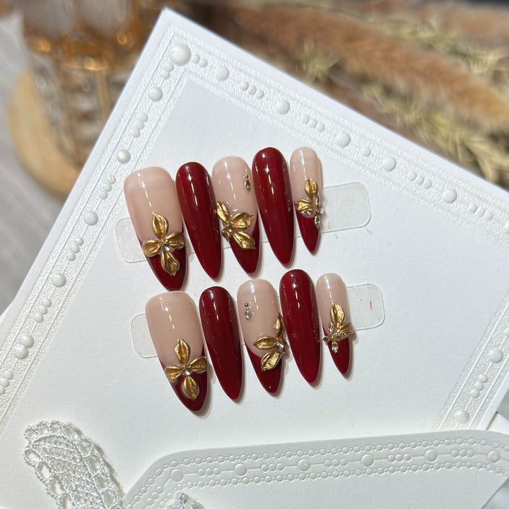 Luxury Floral Acrylic Press-On Nail Set Kalsten