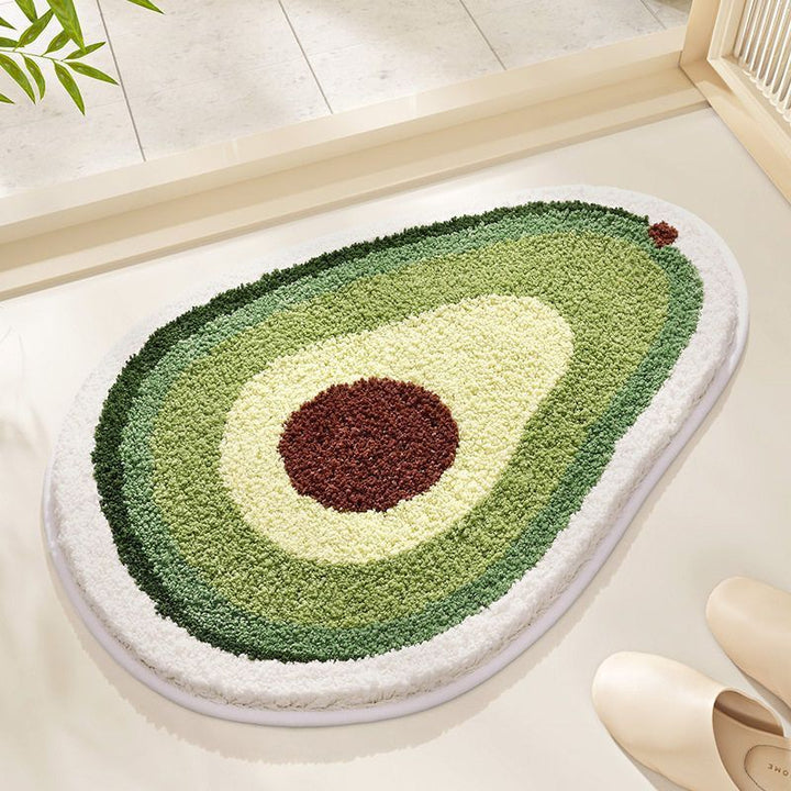 Avocado-Shaped Indoor Bath Mat for Bathroom