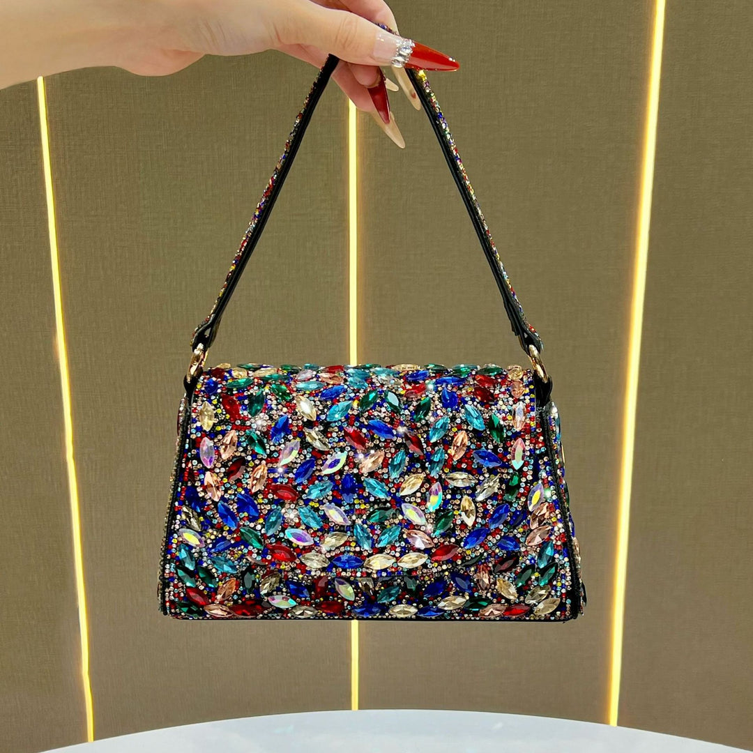 Ornate Crystal Detail Evening Handbag