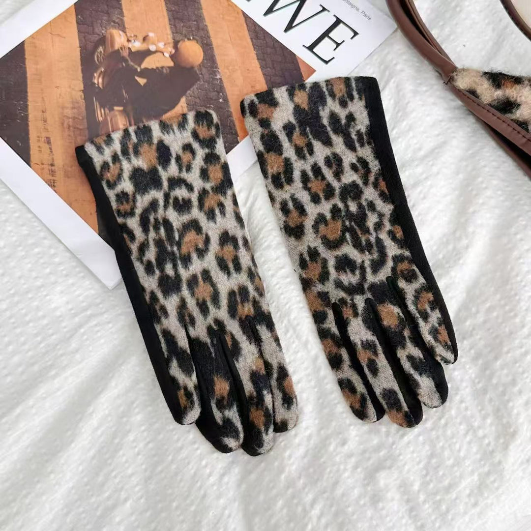 Elegant Leopard Print Touchscreen Gloves Kalsten