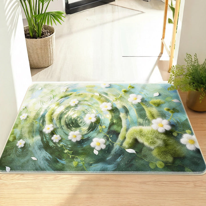 Floral-Themed Memory Foam Bath Mat Kalsten