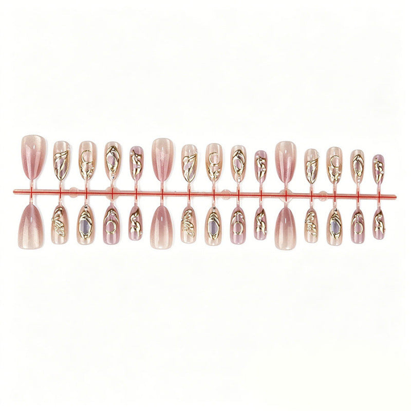 Artistic Floral Embellished Press-On Nail Set