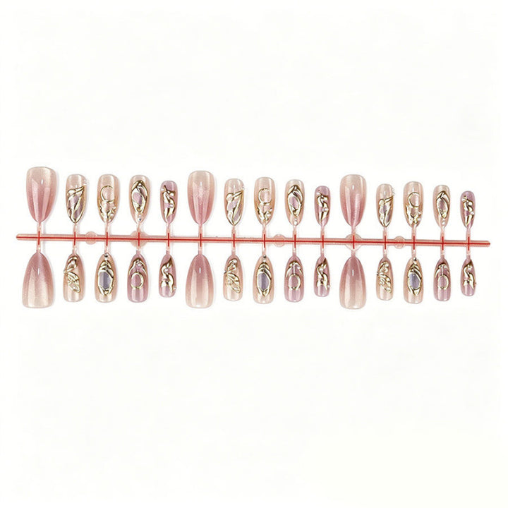 Artistic Floral Embellished Press-On Nail Set