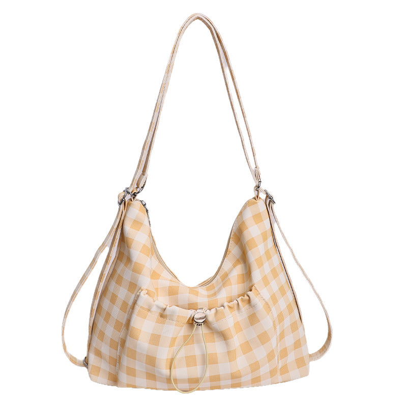 Gingham Print Slouchy Shoulder Bag