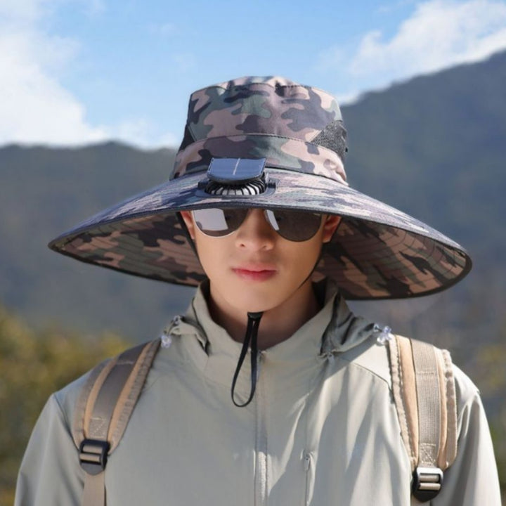 tactical fishing hat with wide brim, mesh ventilation and adjustable chin strap Kalsten