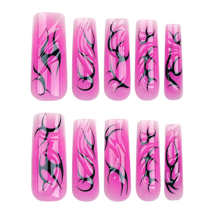 Artificial nail art with modern tribal design Kalsten