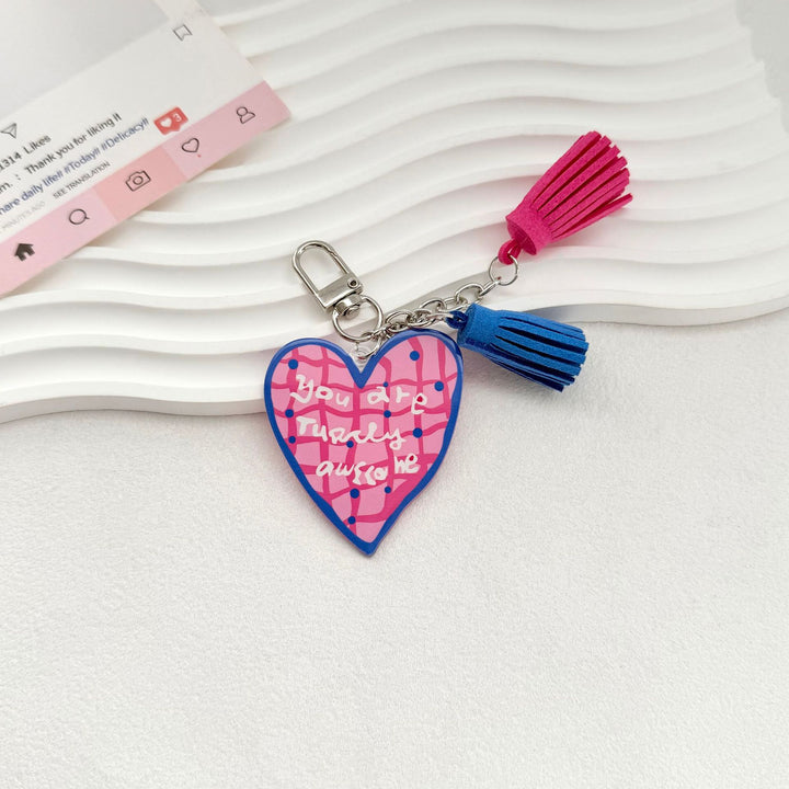 Quirky Heart Charm Keychain Kalsten