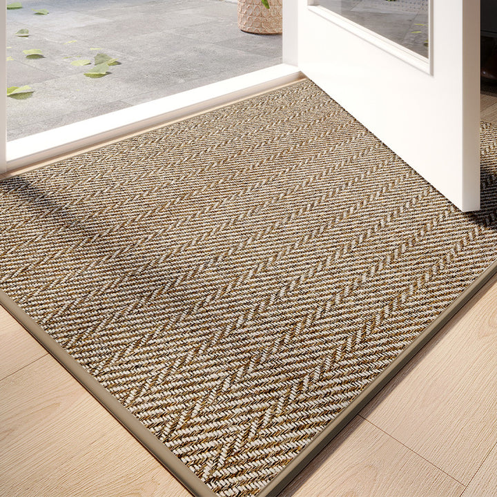 Elegant Herringbone Entrance Mat