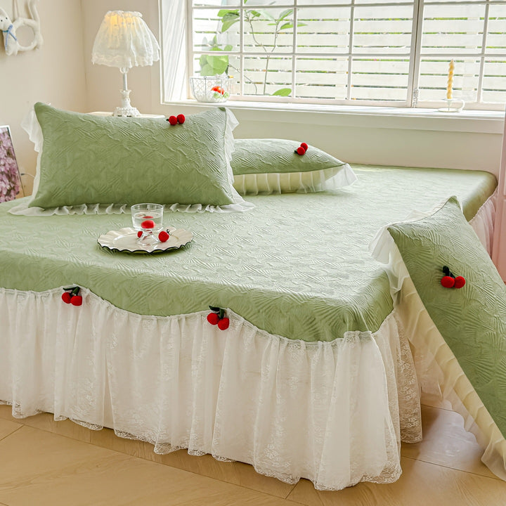 Women's bedspread with playful ruffle design and elegant texture Kalsten