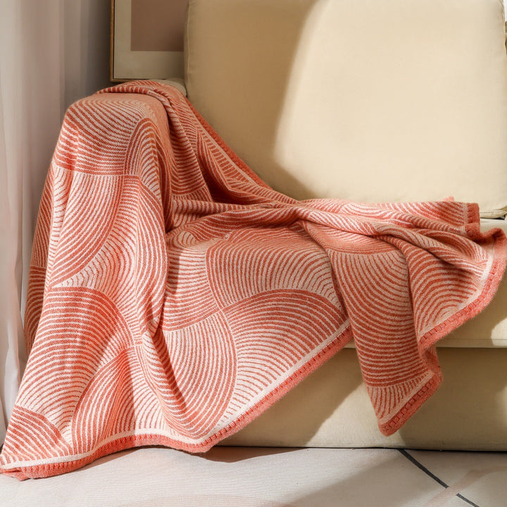 Minimalist Textured Knit Throw Blanket Kalsten