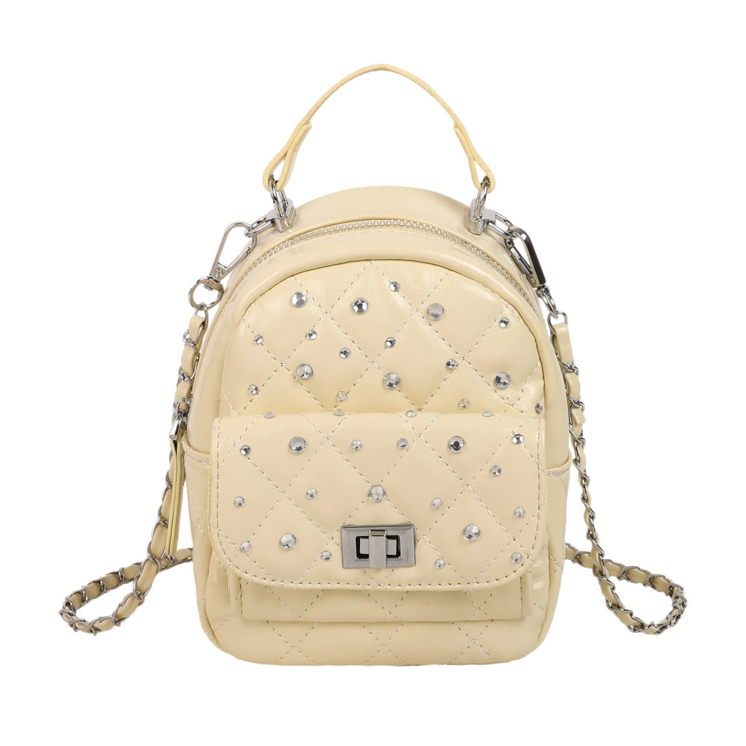 Quilted Mini Backpack with Rhinestone Accents Kalsten