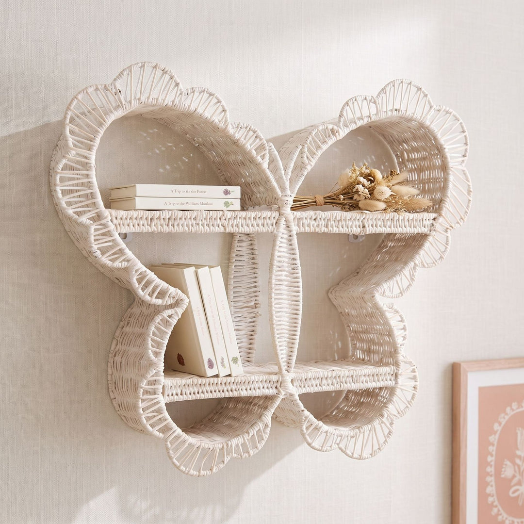 Playful wall shelf in butterfly design Kalsten