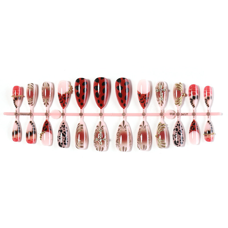 Creative nail art set with playful ladybug and glitter accents Kalsten