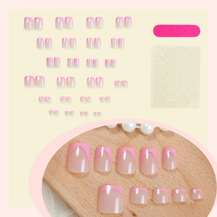 Premium French Tip Press-On Nails Set with Elegant Gradient Design Kalsten