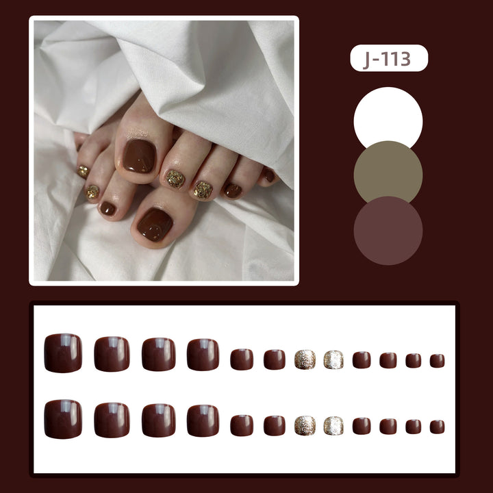 Glamorous Press-On Toenail Art Set Kalsten