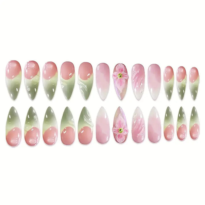 Floral Art Acrylic Nail Extensions Kalsten 1789447284