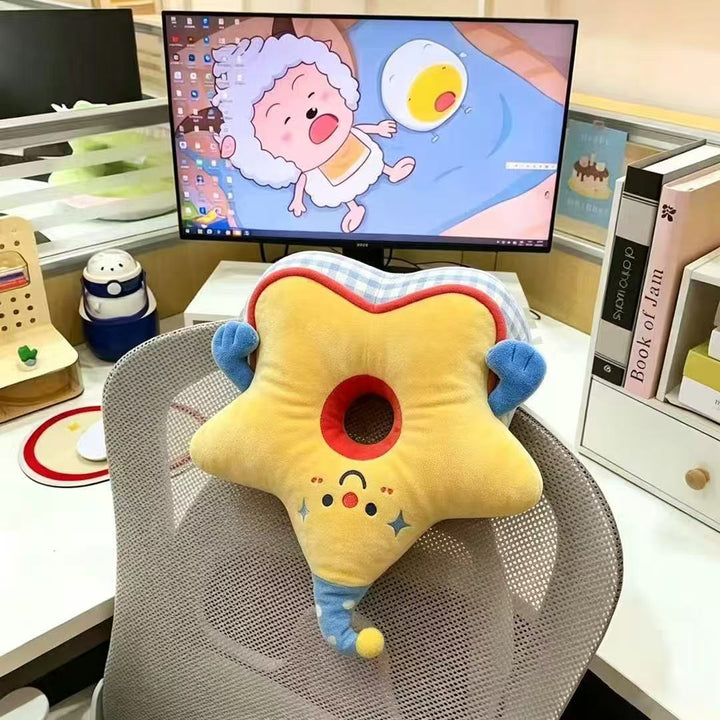 Baby head pillow star shape with center hole for head centering