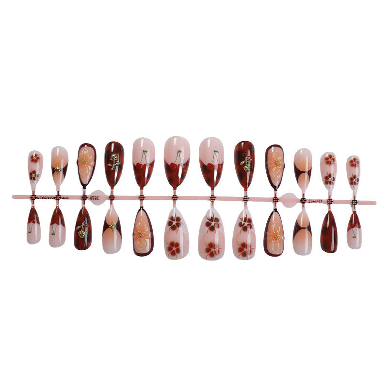 Nail set with floral and glamorous decorations Kalsten