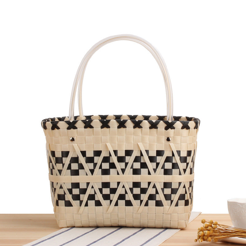Braided shopping bag with elegant accents Kalsten