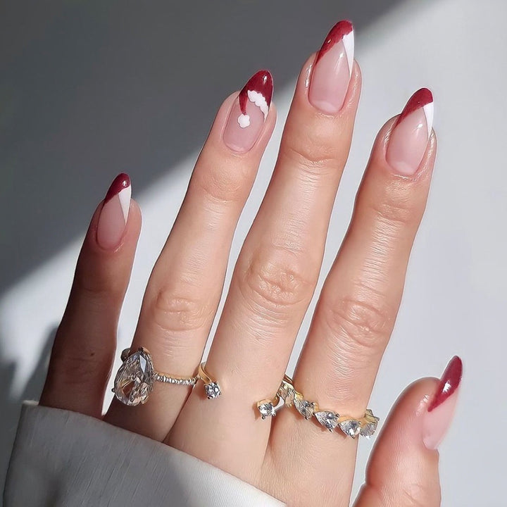 Elegant artificial nail set with bright green French tips Kalsten