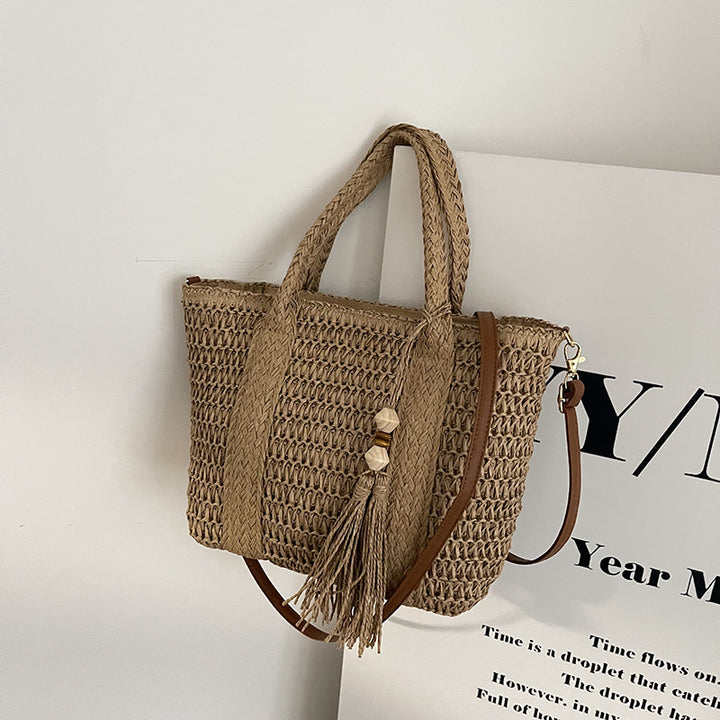Handcrafted Woven Straw Tote Bag