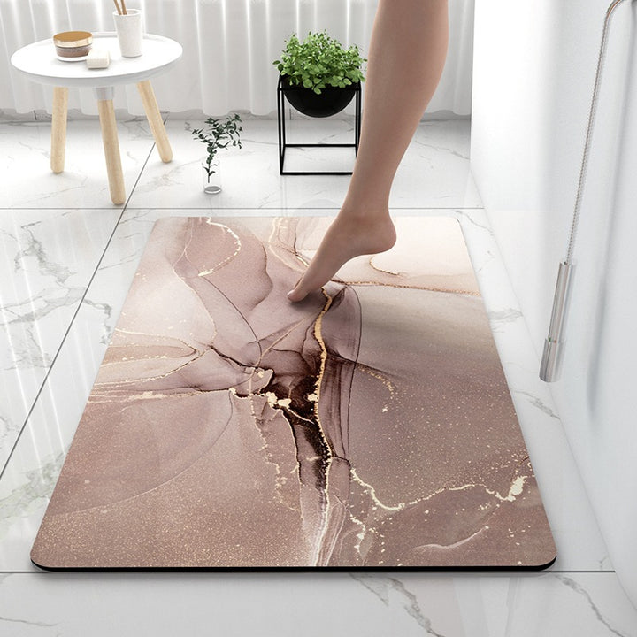 Soft Print Abstract Marble Bath Mat Kalsten