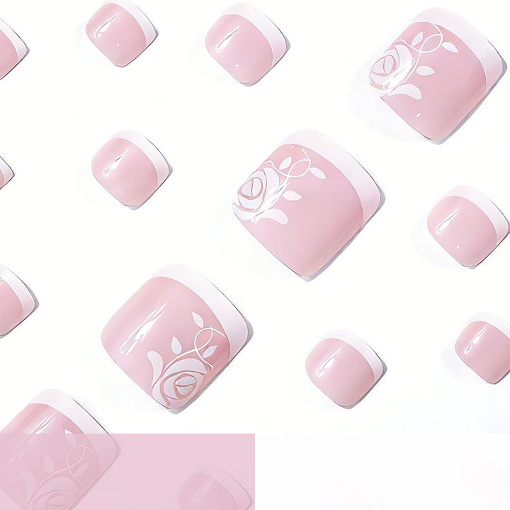 Elegant Floral Design Pedicure Enhancements Kalsten