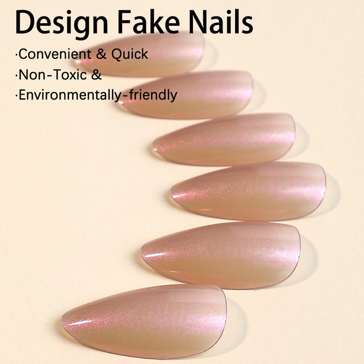 Acrylic nail set with shimmering design and elegant shapes Kalsten