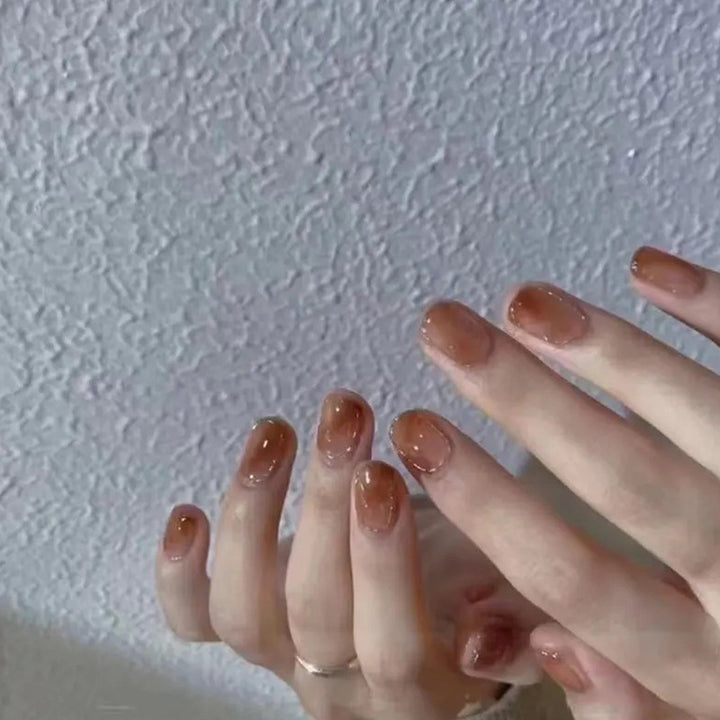 Glossy Natural Nail Art Set