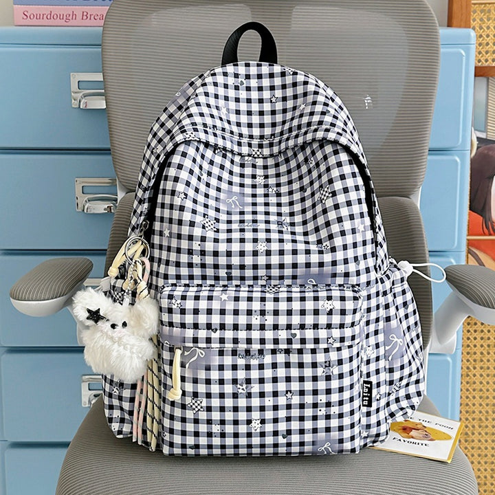 Stylish Checkered Print Backpack Kalsten