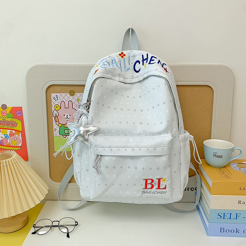 Playful Star-Embellished Casual Backpack Kalsten