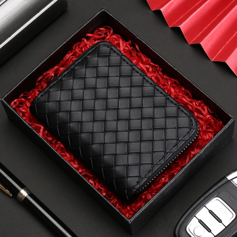 Textured Leather Credit Card Holder