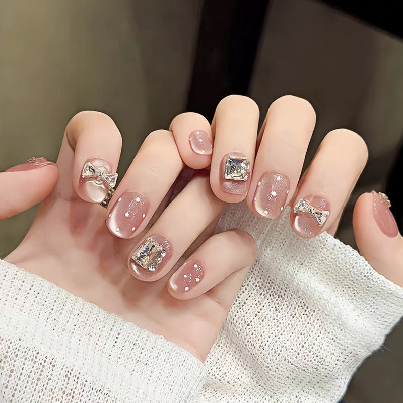 Luxurious Rhinestone-Embellished Press-On Nails Kalsten