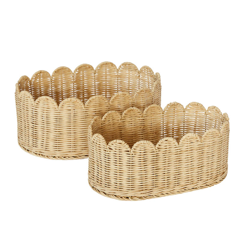 Decorative Scalloped Woven Storage Basket Kalsten 1787892970