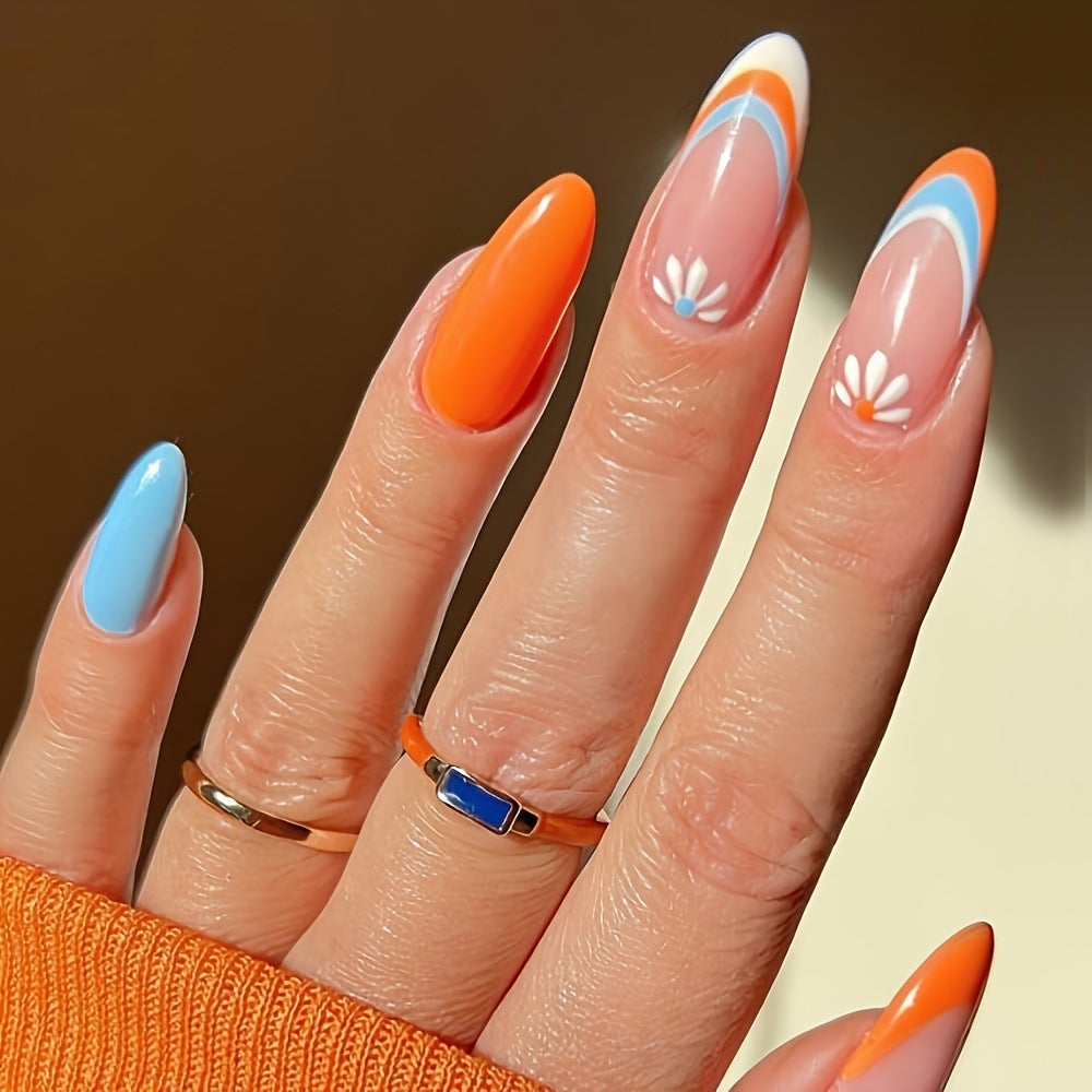 Artificial Nail Set with Glamorous Marbled Design Kalsten