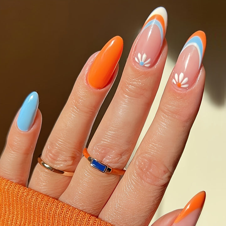 Artificial Nail Set with Glamorous Marbled Design Kalsten