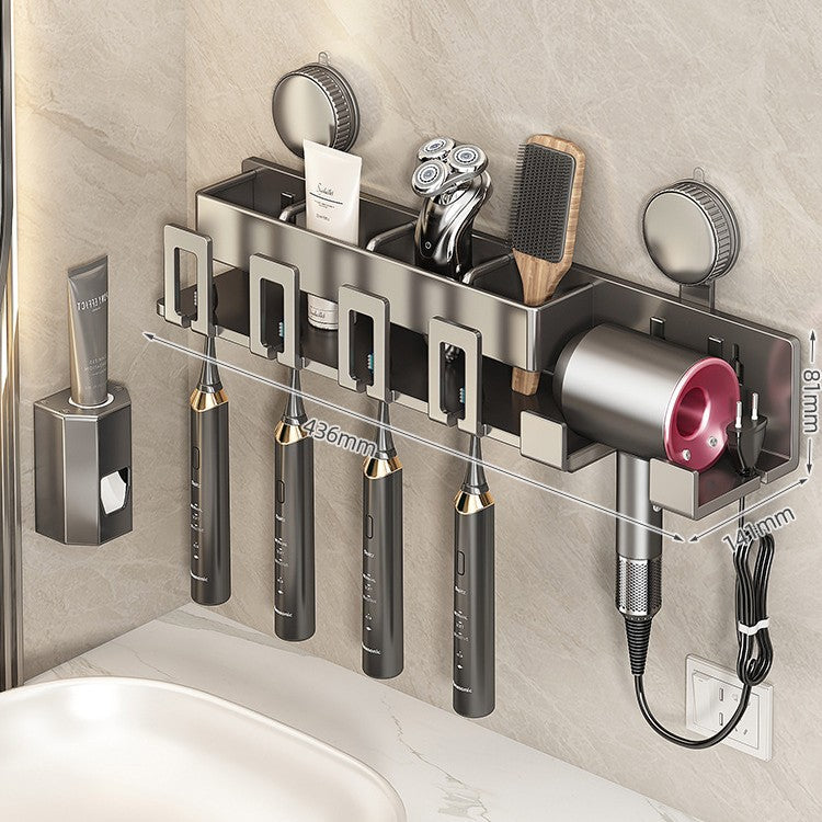 Wall-Mounted Hair Tool Organizer with Storage Compartment Kalsten