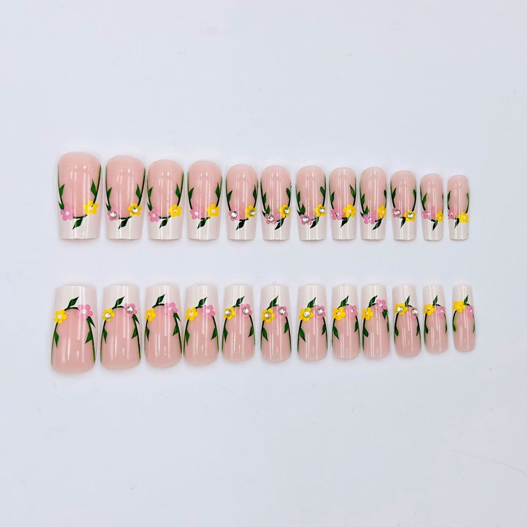 Floral Design Acrylic Nail Art Set