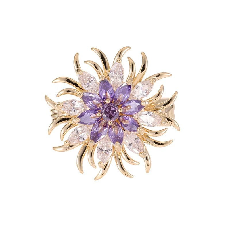 Elegant brooch with sparkling crystals Kalsten