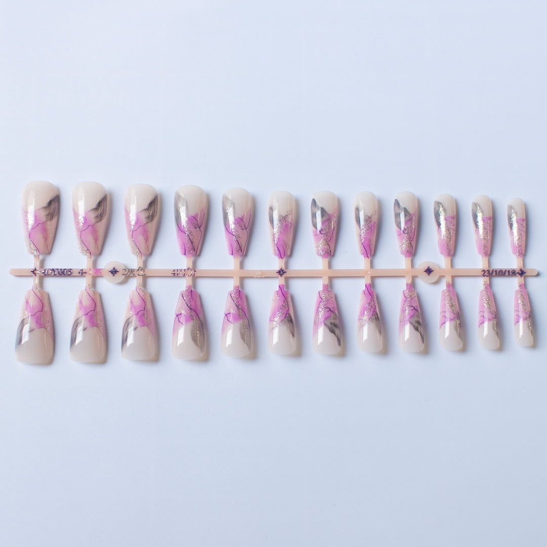 Artistic Nail Design Kit with Marble Effect