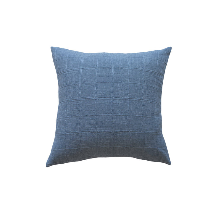 Minimalist Grid-Texture Square Accent Pillow with Hidden-Zip Removable Insert