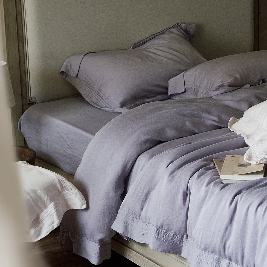 Luxury linen bedding set with duvet cover and pillowcases
