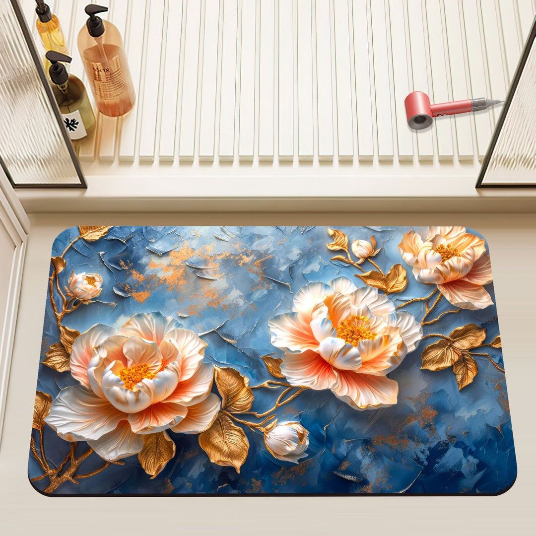Artistic Floral Bath Mat