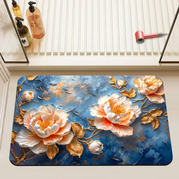 Artistic Floral Bath Mat
