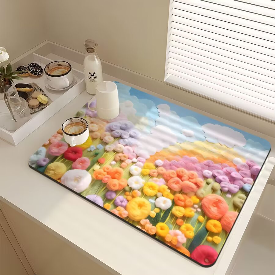 Floral-Themed Kitchen Mat Kalsten