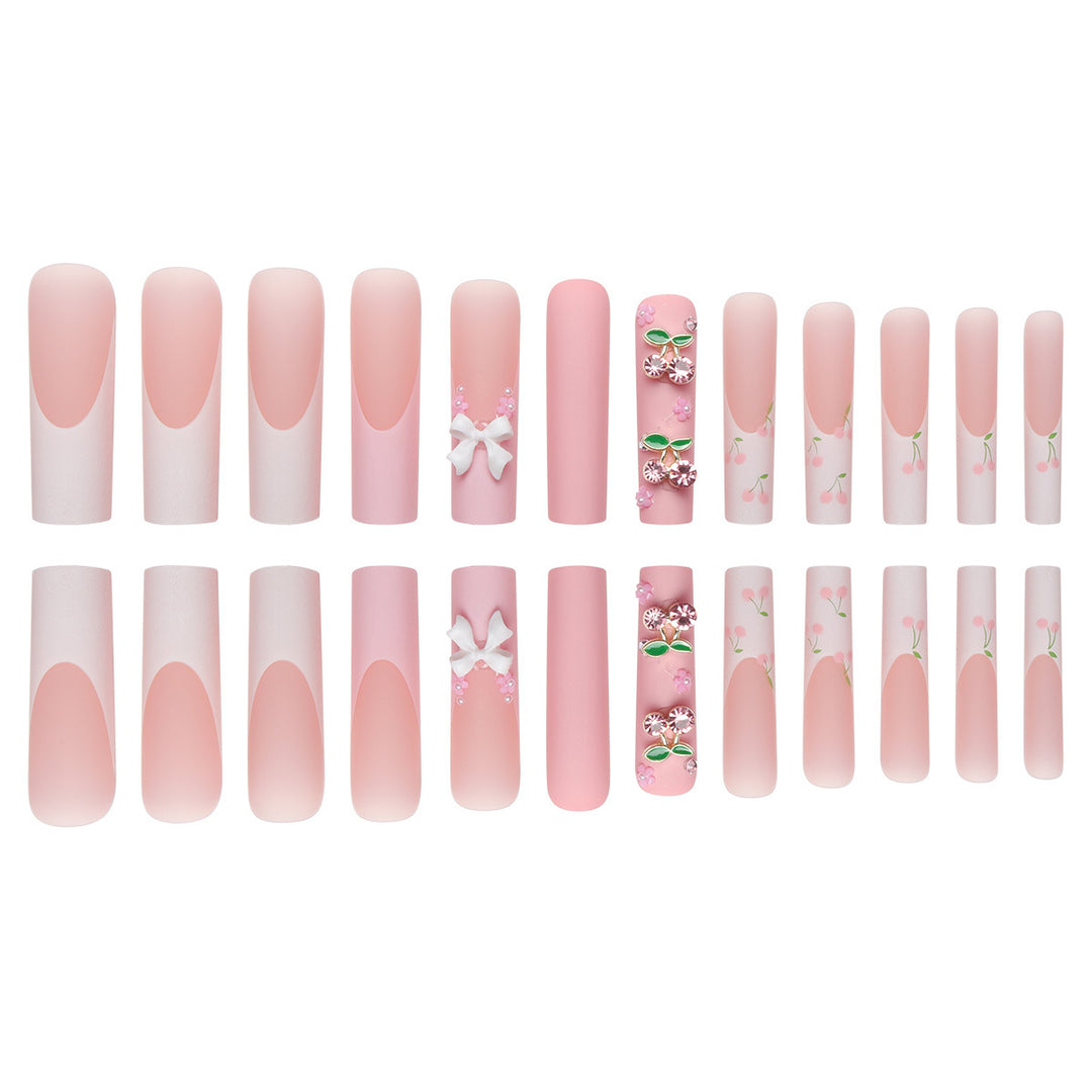 Elegant Floral-Designed Long Press-On Nails Kalsten