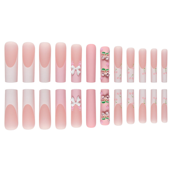 Elegant Floral-Designed Long Press-On Nails Kalsten